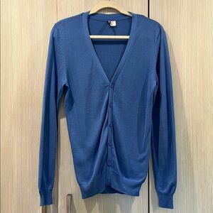 NEW H&M Divided | Schoolgirl Style‎ Varsity Cardigan | 100% Cotton | Blue | XS